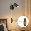Benaewa 2 Pcs Light Pull Cord, Wood Pull Cord Handle with 150cm Extension, String Handle Connector for Bathroom, Fan Switch