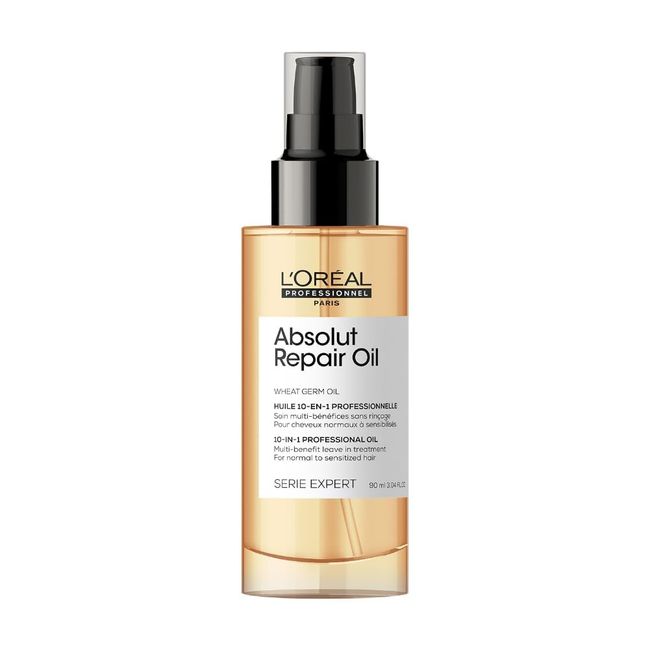 L’Oréal Professionnel 10-in-1 Leave-in Oil, With Protein And Gold Quinoa for Dry And Damaged Hair, Serie Expert Absolut Repair, 90 ml