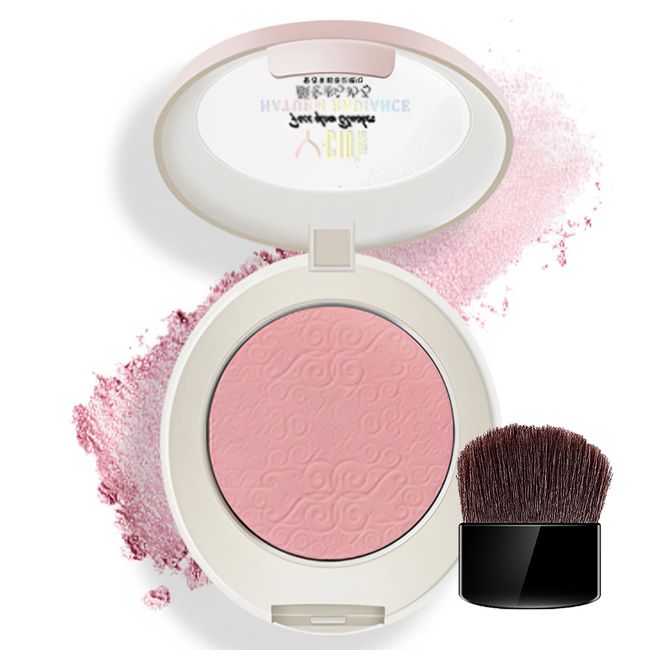 Blush Powder For Cheeks Soft Blusher Makeup Mineral Powdery Blush With Brush,Rich Colors, Buildable Blusher, Easy To Blend Matte Finish Powder Blusher Long-Lasting Face Makeup Vegan&Cruelty Free