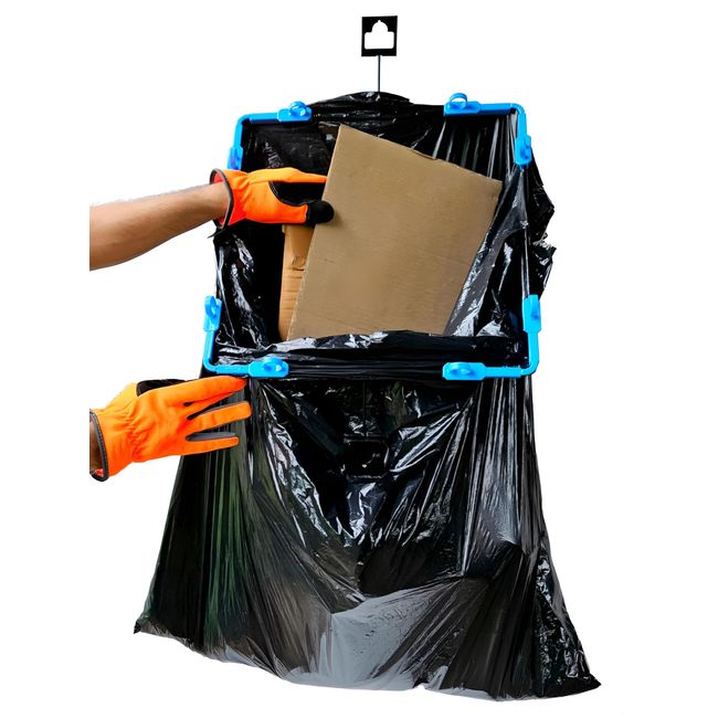 BagEZ Collapsible Trash Bag Holder for Camping Hanging Trash Can for 20+ Gallon Plastic Contractor Trash Bags