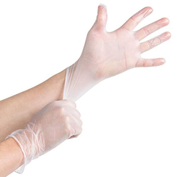 Noble Disposable Gloves Clear Extra Large Powder-Free Disposable Vinyl Gloves for Foodservice XL Size Pack of 100