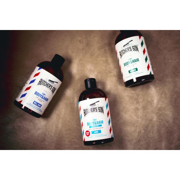 Butcher's Son 2in1 Body & Hair Rare Sensitive, sanfte Reinigung ohne Austrocknen, Sandelholzduft, 420ml