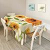 Walmsco Tablecloth Yellow Sunflower Decor For Dining Room Kitchen Rectangular Table Cover 132 * 178cm
