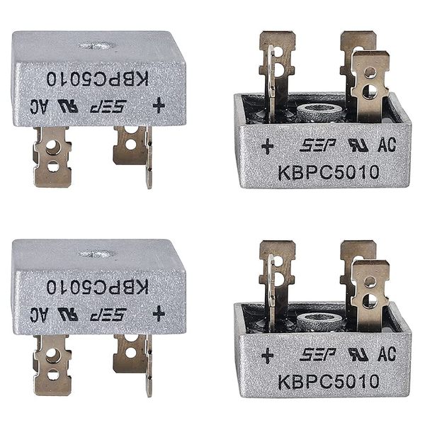 PENGLIN 4pcs KBPC5010 Bridge Rectifier Bridge Diode Single Phase 50A 1000V 4-Pin Rectifier Diode KBPC Series