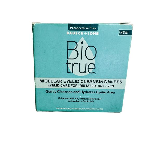 Biotrue Micellar Eyelid Cleansing Wipes 30 Count
