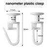 Plastic White Curtain Hooks - 50 Pcs Track Gliders for Caravan, Ceiling & Shower Curtains