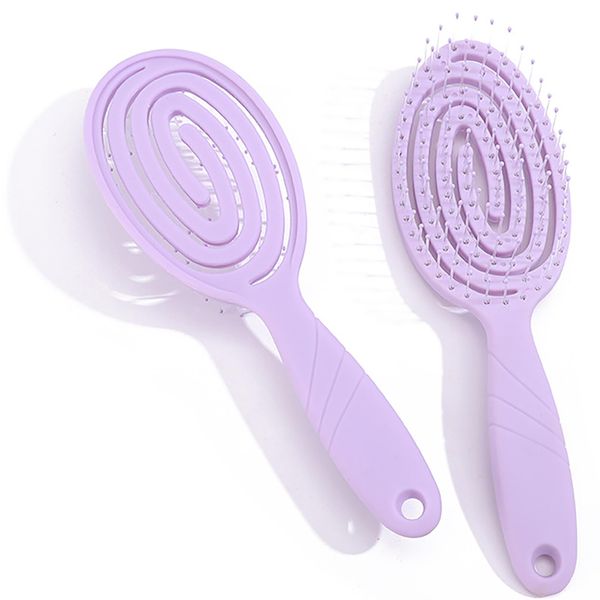 Hair Brush, Shunshi Detangling Brush, Flexible Soft Pin Bristle Massage Vent Wet & Dry Hair Brush for Long Thick Curly Straight, Women, Men, Kids,Glide Through Tangles With Ease 1Pcs (Purple)