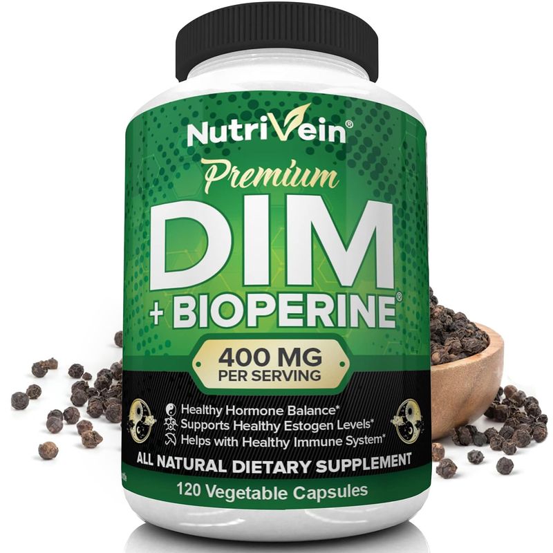 Nutrivein DIM Supplement 400mg Diindolylmethane Plus Bioperine