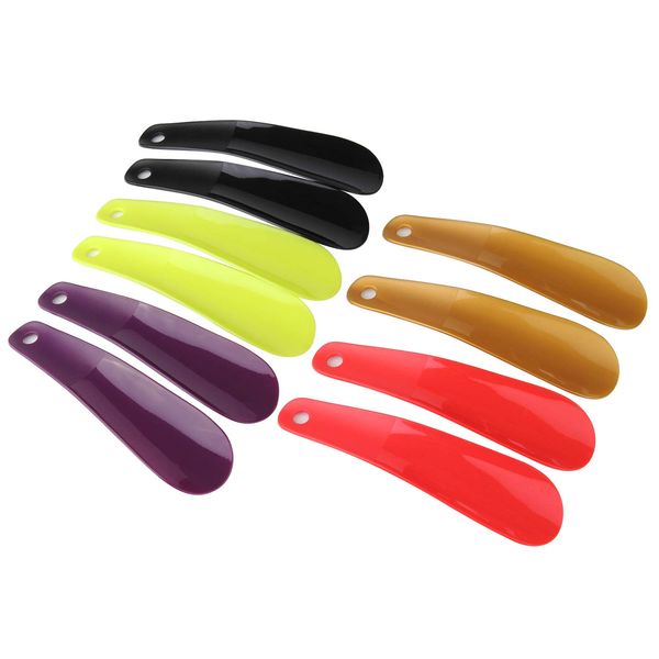 Arroyner 10Pcs Plastic Shoe Horn 6.3" Travel Shoe Horn for Men, Women and Kids Random Color