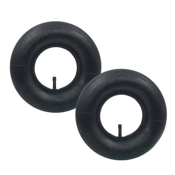 2 Pieces of 4.10/3.50-4 Replacement Inner Tubes, Straight Valve Stem for Wheelbarrows, Tractors, Mowers, Carts