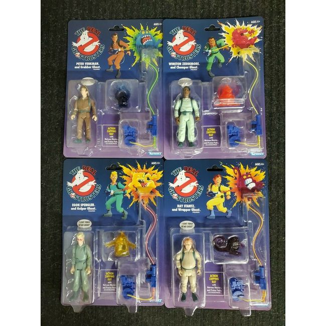 The Real Ghostbusters Kenner Ray Peter Winston Egon All 4 Perfect Condition NEW