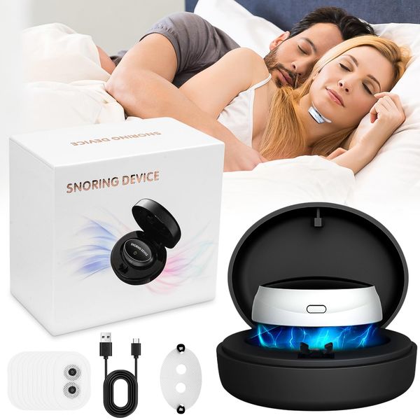 Magnetic Anti Snoring Devices, Intelligent Snore Stopper, Snore Device Relief with 3-Speed Setting, Home Remedy for Snoring Device, Electric Throat Snoring Device, Improved Nasal Breathing for Sleep