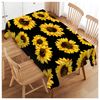 Walmsco Tablecloth Yellow Sunflower Black Decor For Dining Room Kitchen Rectangular Table Cover 132 * 178cm