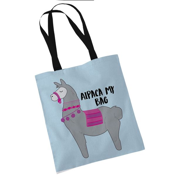 Bang Tidy Clothing Tote Bags For Women Alpaca my bag Printed Fabric Shopper Bag Gifts