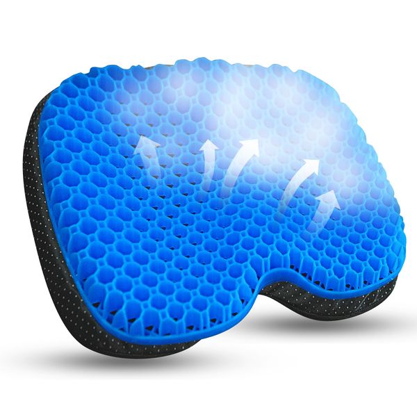 NEW-Vi Anti-Slip Kayak Seat Cushion - Waterproof Thicken Gel Boat Kayak Canoe Rowing Stadium Pad for Sit in Kayak Chair Kayak Accessories Equipment Gear for Fishing Kayak,Blue