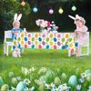 Easter Table Cloth, Easter Table Decorations, 54 x 108 In Rectangle Easter Egg Hunt Fabric Tablecloth, Plastic Waterproof Waterproof Reusable Easter Table Cover for Easter Party Supplies