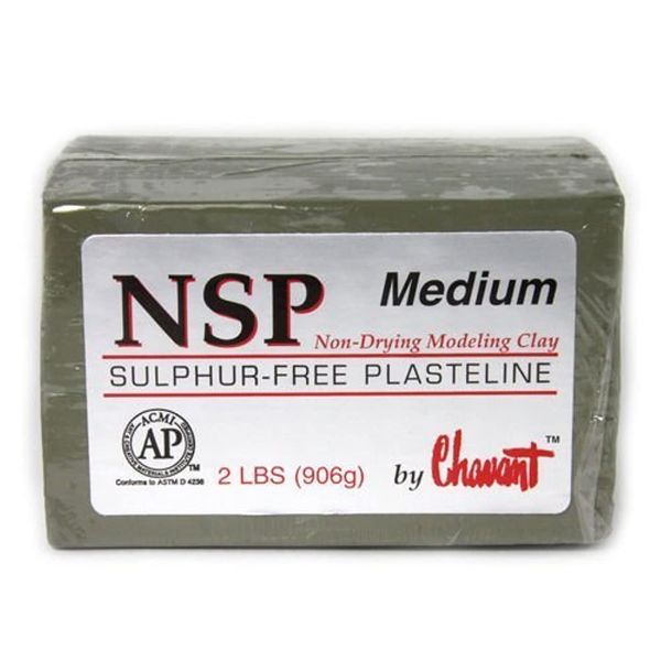 Chavant NSP Medium Oil Based Sulfur Free Sculpting Clay – Green (2 lbs.)