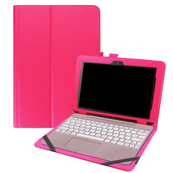 ASUS Transformer Book T101HA Dedicated Case with Stand Function, Bi-Fold, Cover, Thin, Lightweight, Stand Function, PU Leather Case ☆ (Rose)