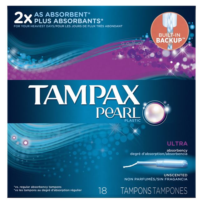 Tampax Pearl Tampons Ultra Absorbency With BPA-Free Plastic, 53% OFF