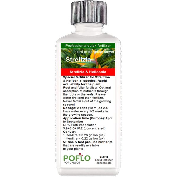 POFLO Strelitzia fertilizer Fertilize heliconia, premium liquid fertilizer from the professional line (250ml)