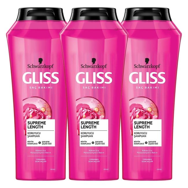 Gliss Supreme Length Uzun Saçlara Özel Sampuan 500 ml x 3 Adet