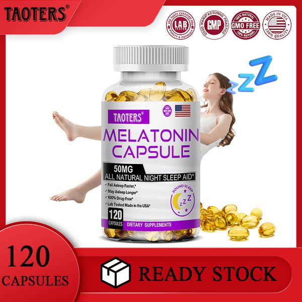 Natural Nighttime Sleep Aid - Quickly adjust the biological clock - 120 Capsules
