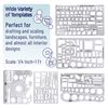 Mr. Pen- Professional Geometry Set, 17 Pcs, Architect Compass and Protractor Set, Interior Design Drafting Tools, Scale Ruler, Drawing Stencils, Metal Ruler