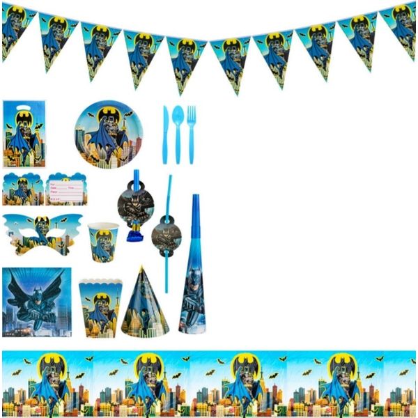 Batman Party Tablewear Set 136pcs