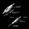 EMALLA Tattoo Cartridge Needles - 60Pcs Mixed Size Tattoo Needles #10 3RL 5RL 7RL 9RL 11RL 14RL #12 5RM 7RM 9RM 11RM 13RM 15RM Round Liner Curved Magnum For Tattoo Machines Tattoo Kit