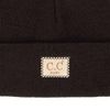 C.C Babies' Winter Knit Plain Cuff Skull Cap Beanie Hat, Black
