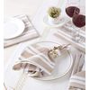 Encasa Homes Dining Table Napkins 6 pcs Set of Large 43x43 cm - Franca Beige Stripes - Heavy Eco-Friendly Cotton, Homespun Fabric, Machine Washable for Dinner, Party, Restaurant & Banquet
