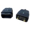 2 Pin In-Line Connector Plug, 10 Amps (Black)