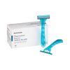 McKesson Disposable Razors, Stainless Steel Triple Blade, Lubricated Strip, Ergonomic Handle, Turquoise, 10 Count, 1 Pack