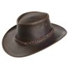 Jaxon & James Crushable Leather Outback Hat - Brown Large