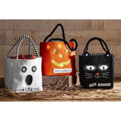 Mud Pie Children's Halloween LED Light Up Treat-or-Treat Candy Bag, Ghost