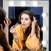 Tribesigns Vanity Table with Lighted Mirror, Makeup Vanity Dressing Table with 9 Lights and 2 Drawers for Women