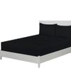 30cm/12in Deep Pocket - Soft Brushed Microfiber Fabric - Fitted Sheet - Black - Double