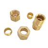 Brass Compression Tube Fitting, Union, 3/16" OD x 3/16" OD, 5pcs