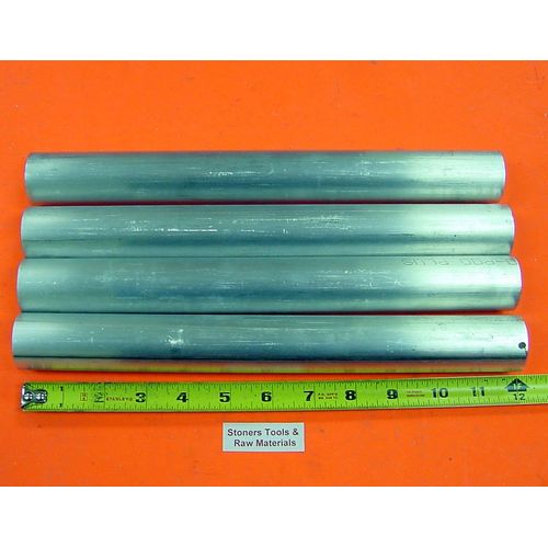 4 Pieces 1-3/8" Aluminum 6061 Round Rod Sold BAR 12" Long +.07/-0 Stock New 1.375" +/-.005 T6511