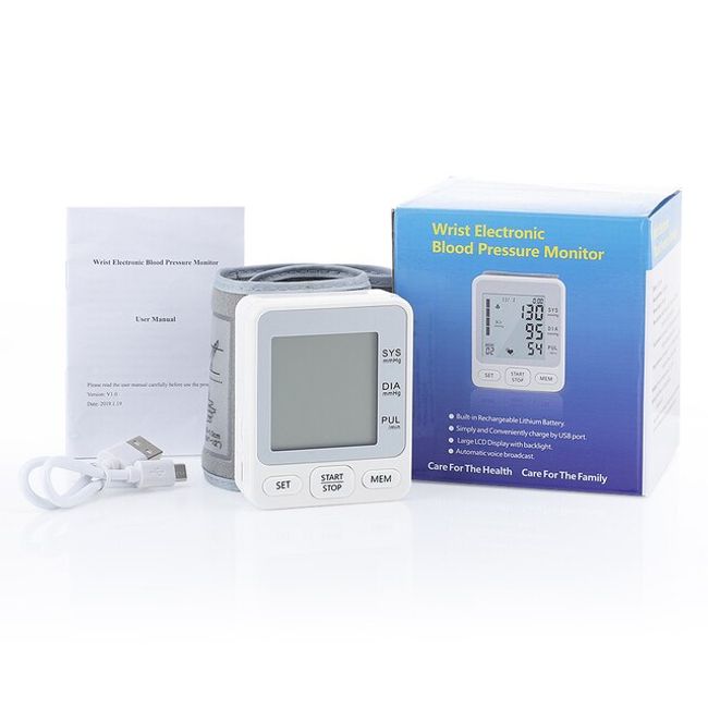 Wrist Electronic Blood Pressure Monitor TK-W201 Rechargeable