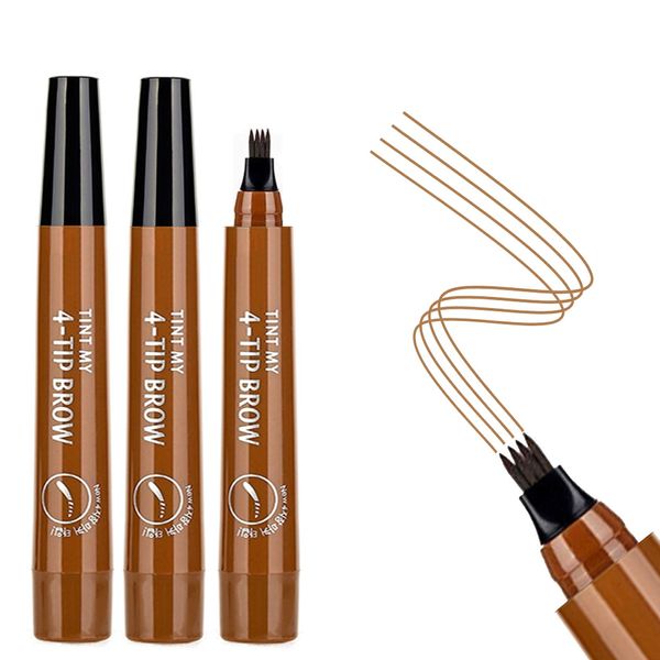 3PCS Light Brown Eyebrow Pen - Waterproof Microblading Eyebrow Pen,Long Lasting,Easily Create Natural Eyebrow Makeup
