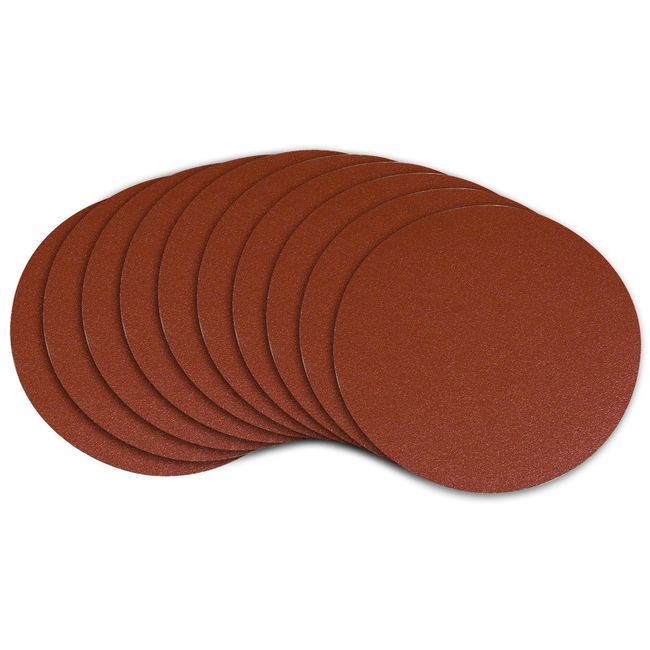 POWERTEC 110260 6-Inch PSA 100 Grit Aluminum Oxide Adhesive Sanding Disc, 10-Pack