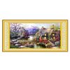 Cross stitch, oil painting, manor, C0035