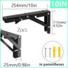 Ruidee 2Pcs Folding Shelf Brackets 250mm Metal Support Bracket Wall Mounted Folding Table Hinge for Kitchen Bedroom Work Bench (ZD/Black/10in)