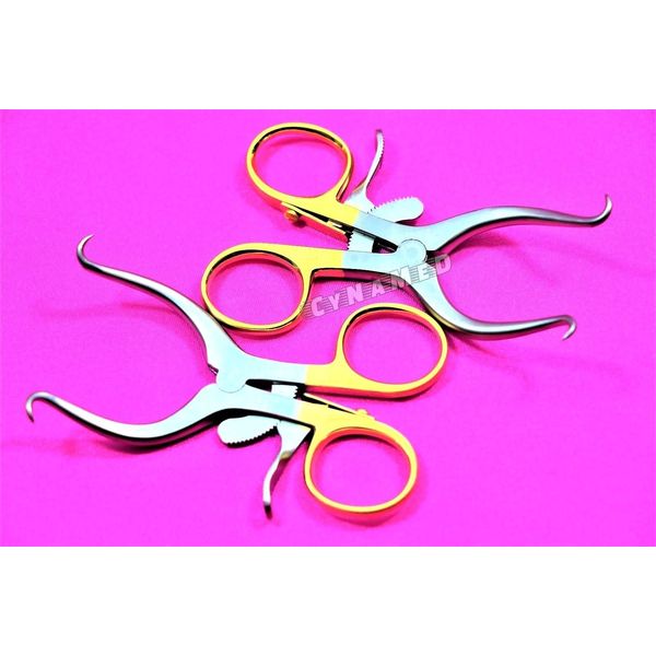 2 Premium Gold Ring Pediatric Gelpi Retractor 3.5" (CYNAMED)