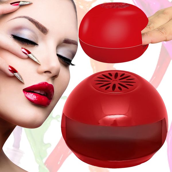 Crystals Nail Dryer, Mini Fan Nail Portable Cooler Dryer, Quick Fan Dryer for Nails, Suitable for Home & Salon - Red