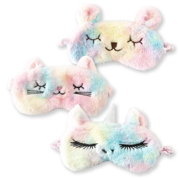 ENN LLC Eye Mask for Sleep Cute Cute Eye Pillow Animal Sleep Set of 3 Types (Cat, Rabbit, Unicorn)