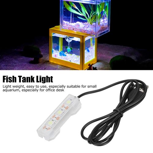 Small Aquarium Light,Small Aquarium Water Plant Light Desktop Fish Tank Mini Decoration Soft LED Lamp Approx 25g