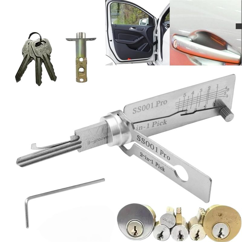 2 in1 Lock Pick and Decoder,Key Decoder Lock Picking Tool,L/ock Pick ...