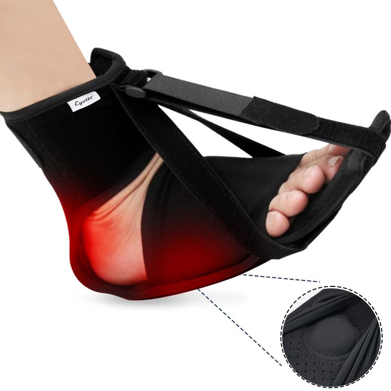 Plantar Fasciitis Night Splint - Adjustable Plantar Fasciitis Relief Brace With Arch Cushion For